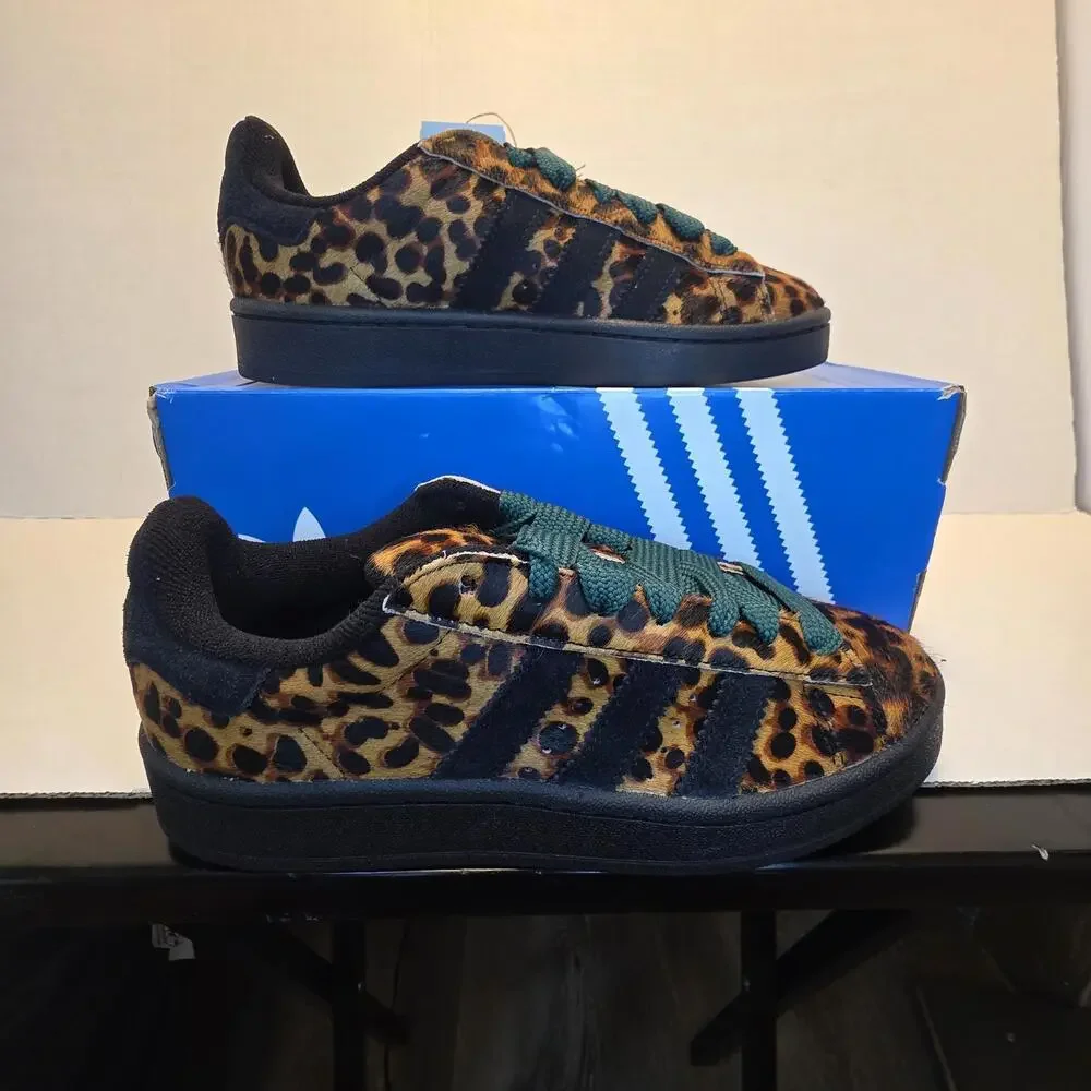 Adidas OG's Campus Leopard Print Black/Green - JH9768 Women's Size 7 NIB